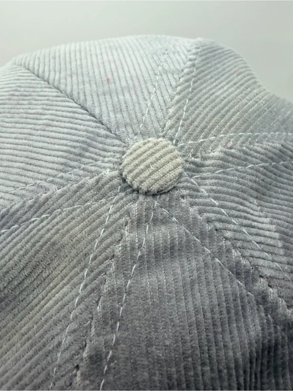 Vintage Morton Buildings Gray Corduroy USA Made Size-A-just SnapBack Cap